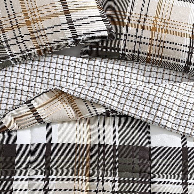 Eddie Bauer - King Comforter Set, Plaid Reversible Bedding, Stylish & Warm Home Decor (Normandy Grey, King) - Image 3